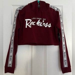 Maroon Los Angeles Reckless Cropped Sweatshirt